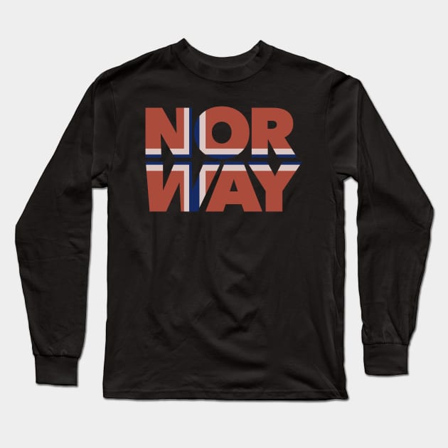 Norway - Flag Design Long Sleeve T-Shirt by Tanimator